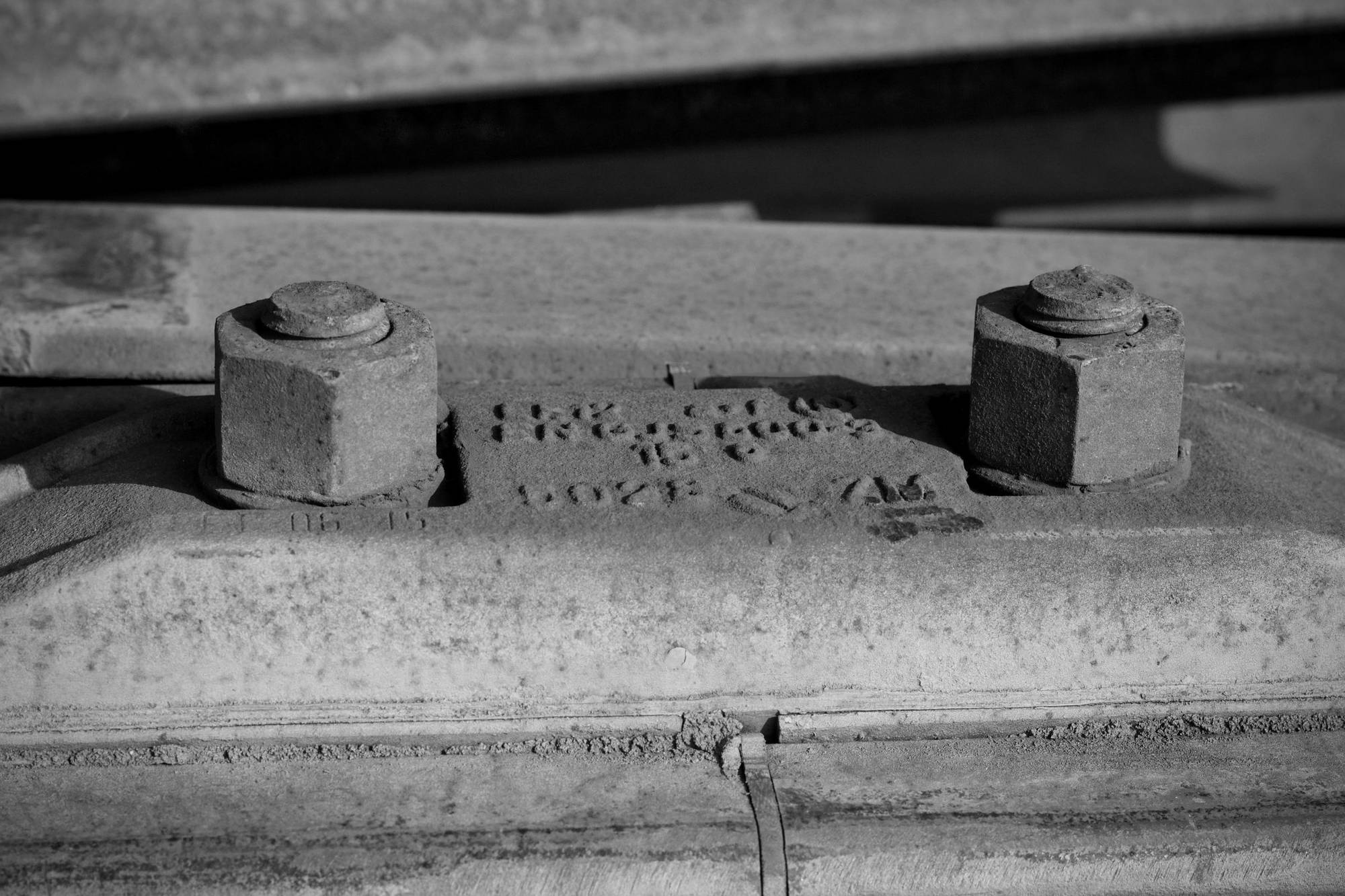 Bolts fastening a steel beam